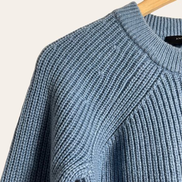 Ann Taylor Blue Wool Blend Crewneck Ribbed Knit Pullover Sweater Size XS Petite - Picture 4 of 10